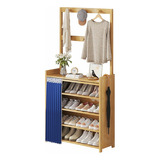 Perchero Rack Closet Ropero Zapatera Organizador Con Cortina