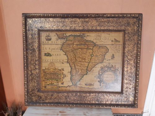 Antiguo Cuadro Con Marco Antiguo América Del Sur.  Único! 