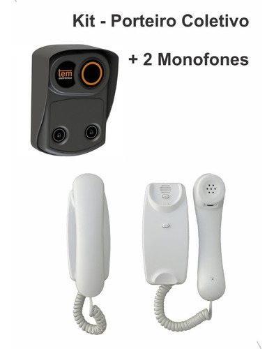 Kit Interfone Porteiro Eletrônico Coletivo Touch 2 Pontos 