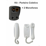 Kit Interfone Porteiro Eletrônico Coletivo Touch 2 Pontos 