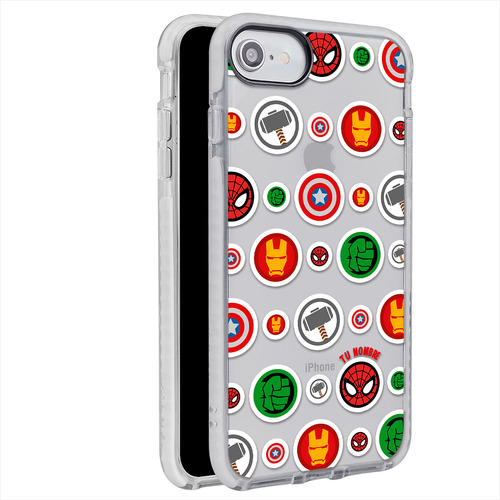 Funda Para iPhone Marvel Superhéroe Tu Nombre Personalizada