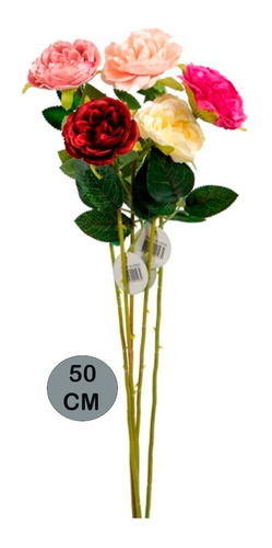 Vara Peonia Artificial Flor 50 Cm Grande Artificiales