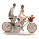 Dekora Figura Novios Pastel Boda Topper En Bicicleta Dek0d1