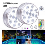 Luces Led Sumergibles Piscina 2pc 13led Mando A Distancia