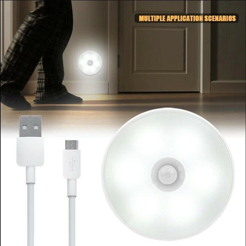 Luminária Led Parede Sensor Presença Cozinha Quarto Banheiro Cor Branco 110v/220v