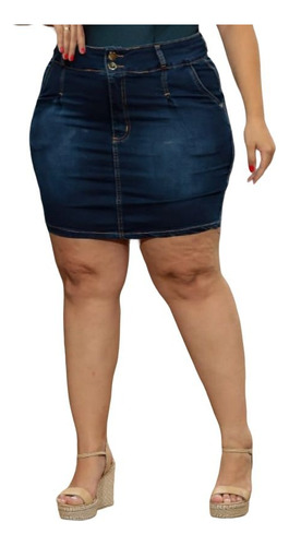  Mini Saia Destroyed Plus Size Com Elastano Moda  46 Ao 60