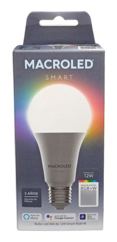 Lampara Led Smart Macroled Bulbo A60 Rgb + Blanco 12w E27