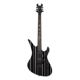 Guitarra Eléctrica Schecter Synyster Standard De Caoba Gloss Black With Silver Pin Stripes Brillante Con Diapasón De Ébano