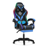 Silla Gamer C/luces Led, Masaje; Azul/negro; Vanspace