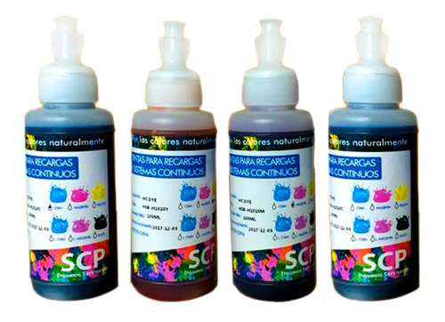 Tinta Negro Pigmentada Alternativa Scp Para Hp Por 100 Ml