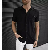 Camisa Hombre Mangas Cortas Dark Basica Slim Fit Bond