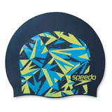 Gorra Natación Speedo Hyper Boom Slogan Print Junior Niños Color Azul-lima Tamaño U