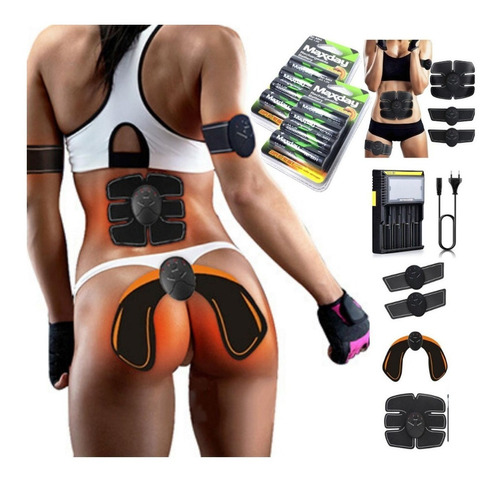 Kit Tonificador Muscular Elétrico Recarregável Empina Bumbum