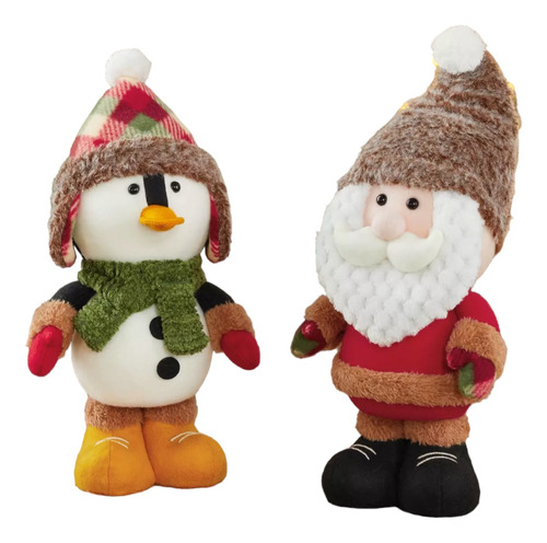 Set De 2 Figuras Navideñas Adornos Decoración Navidad .