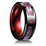 Anillos De Boda Celta De Tungsteno Negro De 8 Mm Para Hombre