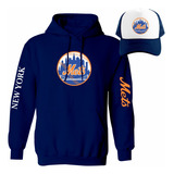 Kit Sudadera + Gorra Sublimada Modelo New York Mets