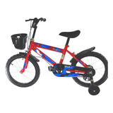 Bicicleta Infantil Aro 16 Com Cestinha Elite Cor Vermelho Tamanho Do Quadro M