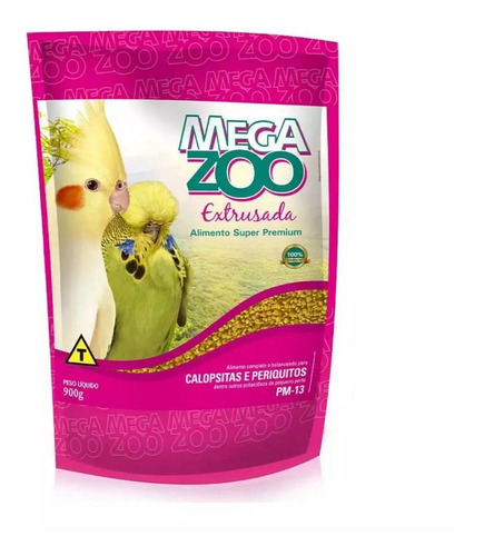 Ração Para Aves Calopsita E Periquito 900g Megazoo