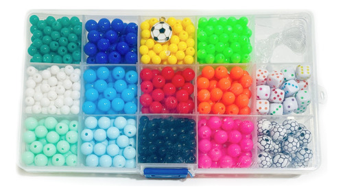 Caja Plástica Kit Completo Futbol Para Armar Pulseras Bijou