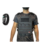 Chaleco Tactico Rbn Tactical Molle Airsoft Negro Pulsera