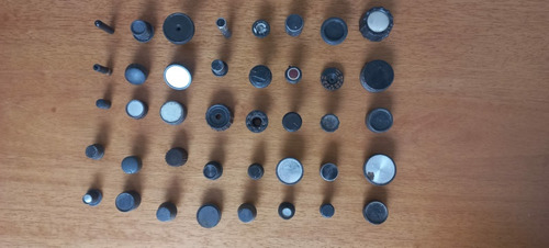 Lote 15 - 40 Knobs Pretos - Botões Para Rádios, Som Ou Tvs