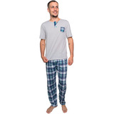 Kit 3 Pijama Longo Masculino Inverno Calça Blusa Manga Curta