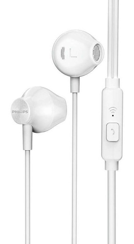 Fone De Ouvido Philips In Ear C/ Microfone Branco Taue101wt 