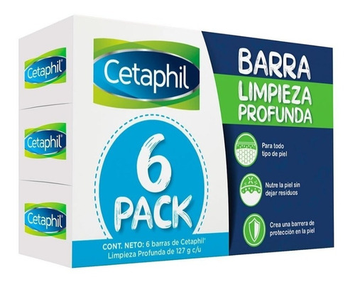 Jabón Corporal En Barra Cetaphil 511156 6 Piezas Cst