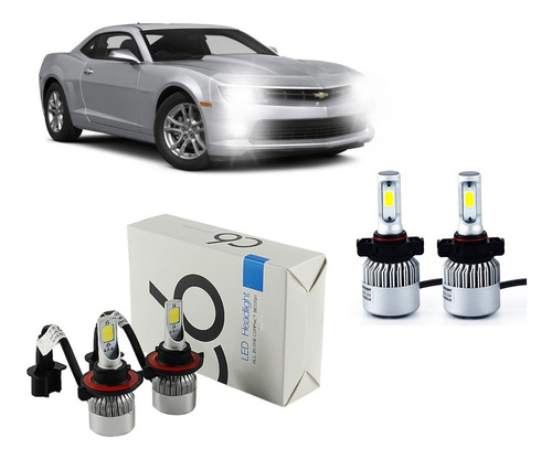 Kit 4 Ultra Led H13 Farol + H16 Milha Camaro 2010 12 13 2014