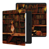 Funda Dibujo Bibliotca Para Kindle Oasis 9 / 10 Gen