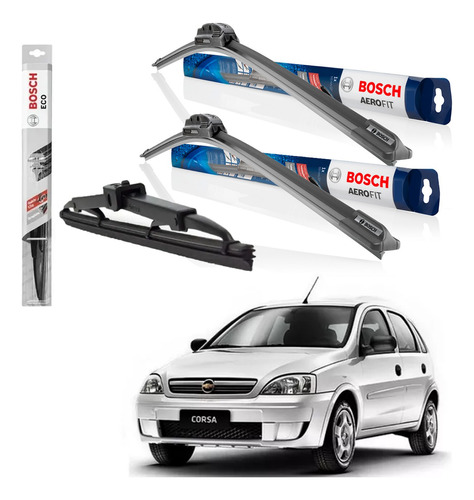 Kit 3 Escobillas Limpiaparabrisas Bosch Aerofit - Corsa 2