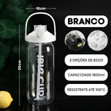 Garrafa 2 Litros Garrafa De Água Academia Garrafa Squeeze 2l Cor Branco