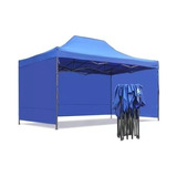 Carpa Plegable Azul 3x4.5 Mts Impermeable Con Paredes Toldo