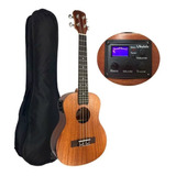 Ukulele Malibu Tenor Eletrico Sapele Natural 26se Com Capa