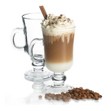 Irish Glass Coffee Mugs, Latte Cups, Set Of 2 Cappuccin...