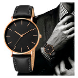 Reloj Pulsera Minimalista De Hombre Malla Eco Cuero Premium