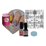 Kit Placa Carimbos De Decoração Unhas Apipila P143 Flores