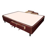 Cama Box Base C/gavetas Casal Poli Marrom (138x27-c/4 Gav)c