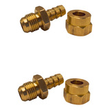  Espigão Adaptador 3/8 X Bico 3/8 Tubo De Cobre Kit 2 Un    