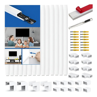 14 pzs Dailychoo wer-0254 Canaleta Pvc para Cable de 20 x 10mm x 50cm y 22 codos color Blanco | MercadoLibre
