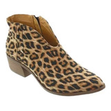 Botas Cortas De Tacón Grueso Para Mujer, Estilo Leopardo