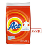 Detergente Jabon Ropa En Polvo Ace Regular 500 Grs Bco Y Col