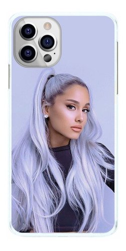 Capinha Ariana Grande Cabelo Cinza Branco Capa Celular