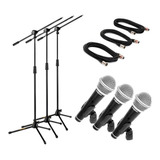 Microfono Samson R21 X3 + Soporte Ms432b X3 + Cable Xlr X3