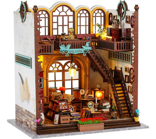 Miniatura Miniatura Casita De Muñeca De Madera Con Muebles 