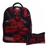 Morral + Cartuchera Comic Marvel Deadpool Antiheroe Maleta