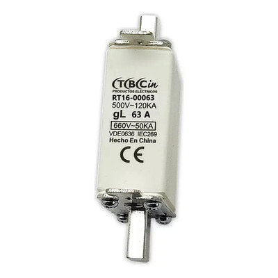 Fusible Acr Tipo Nt/nh Tamaño 000 63 Amp 120ka/50ka Tbcin