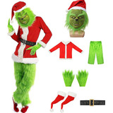 7pcs Disfraz De Papá Noel Grinches Para Adultos