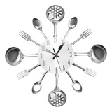 1 14 Pole Metal Kitchen Cutlery Wall Clock