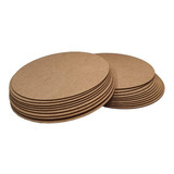 Kit Com 100 Bolachas 3x3 - Círculos - Mdf Crú - Sousplast